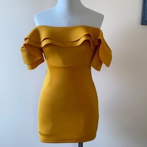 Marigold off shoulder dress